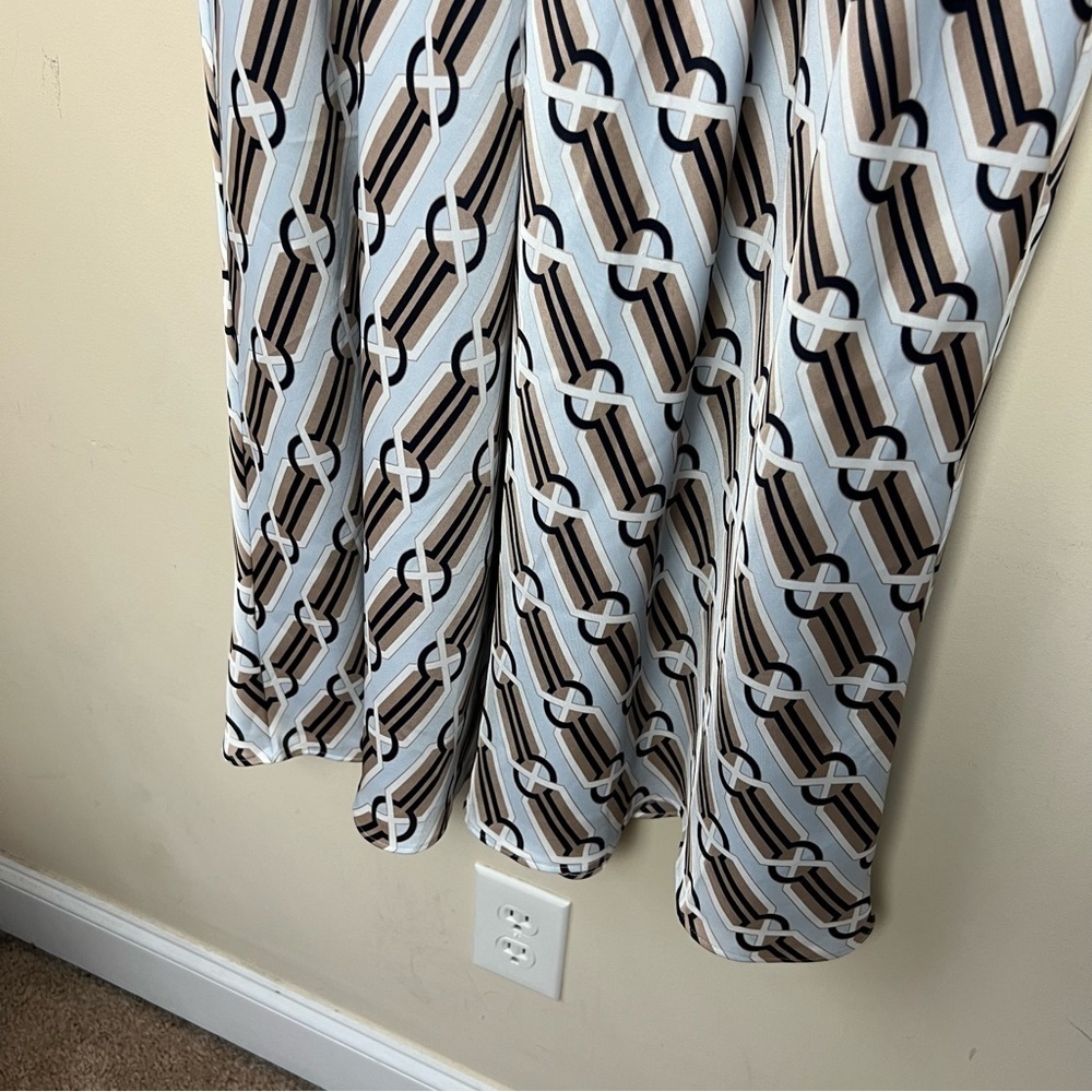 ANN TAYLOR Chain Print Midi Dress in Gray Smoke - Picture 5 of 9